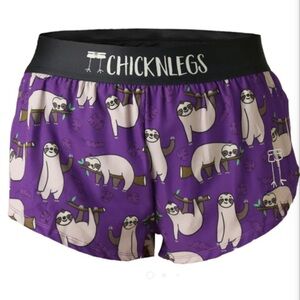 Chicknlegs Women's Sloths 1.5" Split Shorts